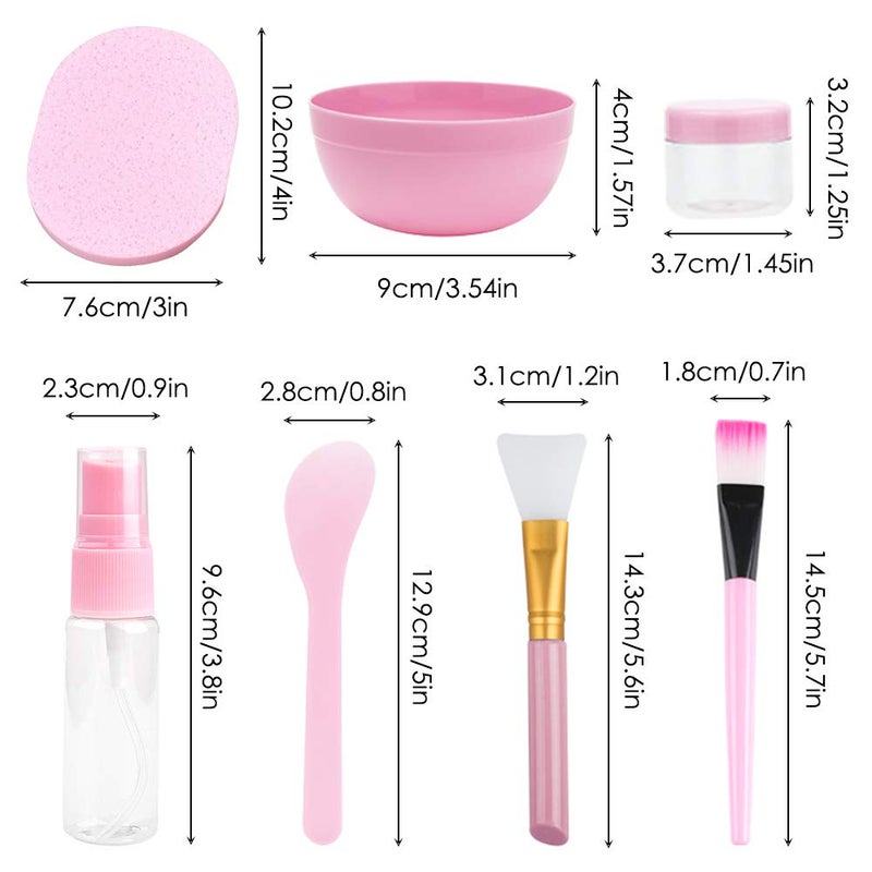 YuCool DIY Facemask Mixing Tool Set,YuCool DIY Facial Tool Mixing Bowl Silicone Brushes Stick Spatula Spray Bottle Adjustable Headband-Pink - Image 2